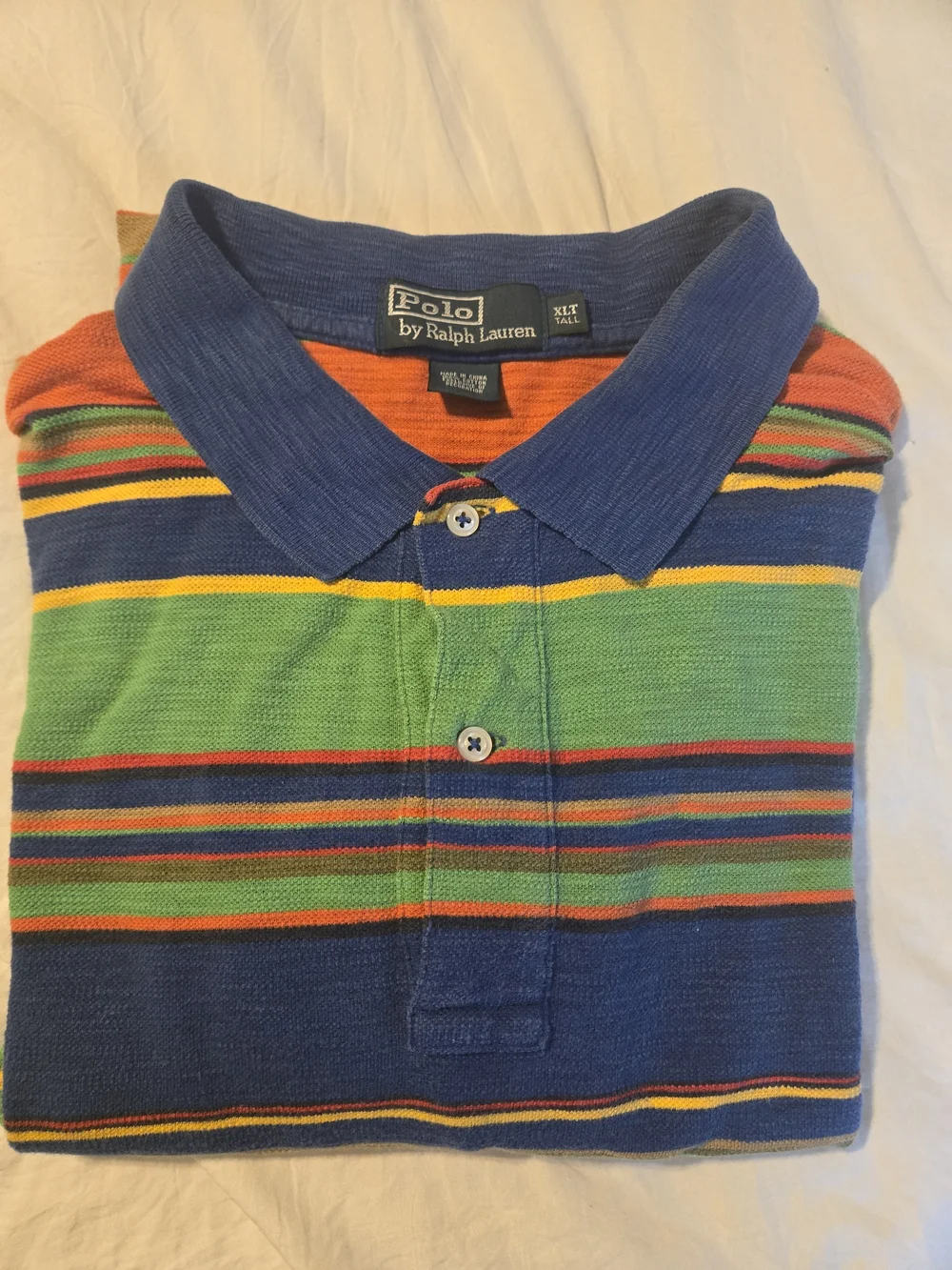 Vintage 90s Polo Ralph Lauren Serape Stripe Polo Shirt Mens XLT TALL